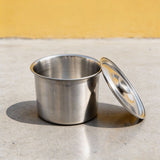 PJ11 Stainless Steel Round Ingredient Container for Food Cart Use