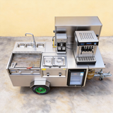 CC102 Commercial Stainless Steel Mobile Coffee Vending Food Cart for Sale