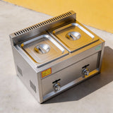 PJ17 Commercial Countertop Dual-Tank Propane Deep Fryer with Burners for Food Cart