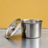PJ11 Stainless Steel Round Ingredient Container for Food Cart Use